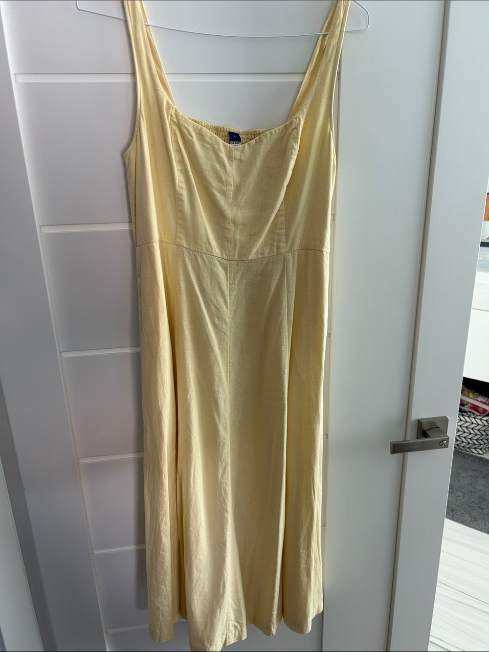 Old Navy Pale Yellow Midi Slip Dress